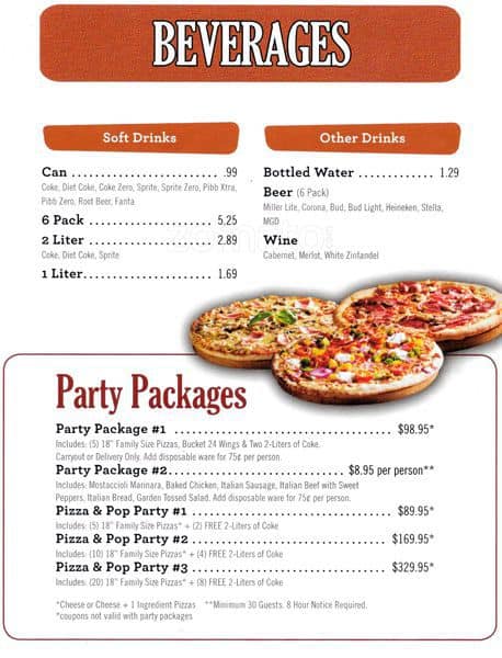 Suparossa menu