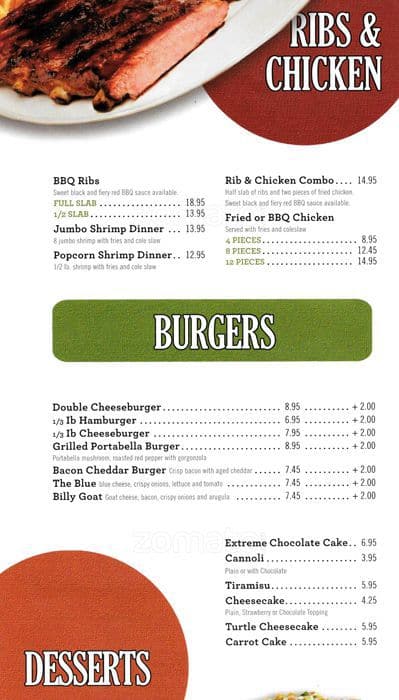 Suparossa menu