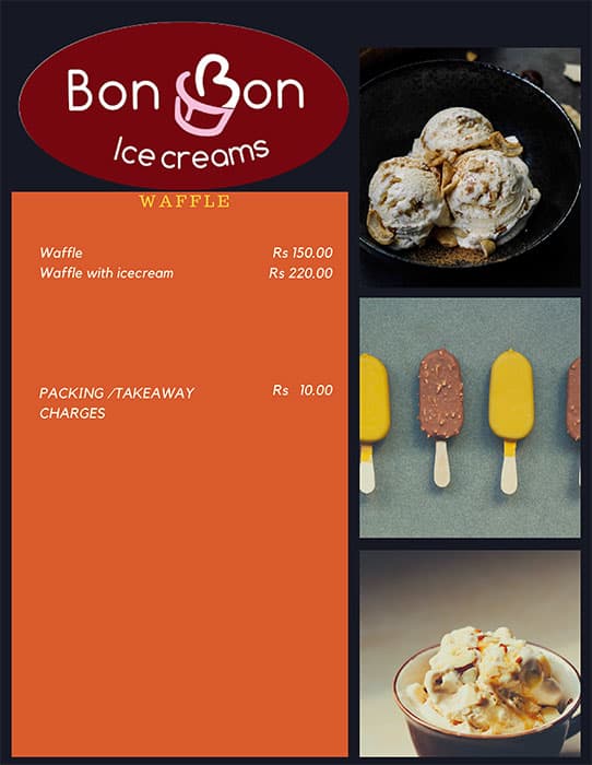 Bon Bon menu