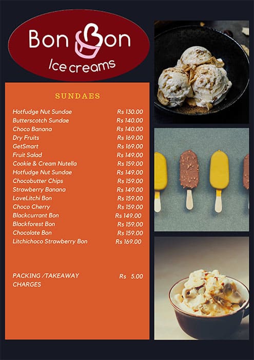 Bon Bon menu