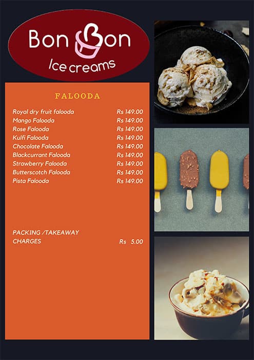 Bon Bon menu