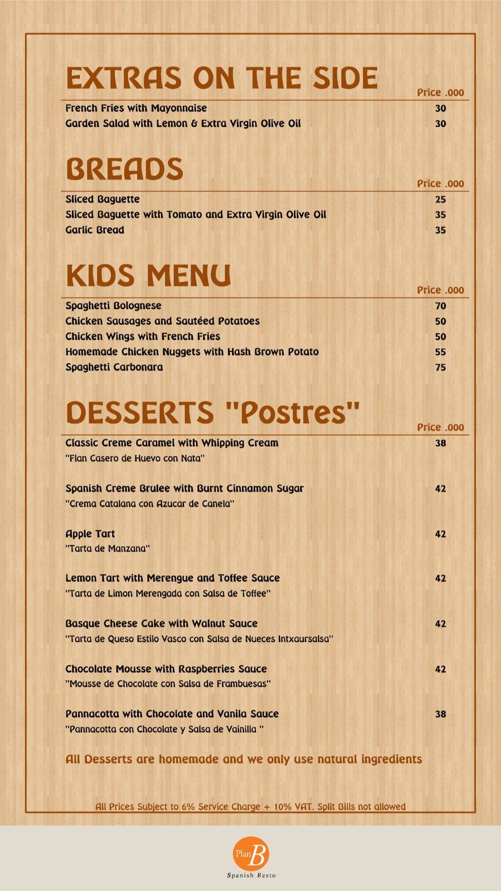 Carta del restaurante Kuppa Thai Resto, Yakarta, Plaza Indonesia