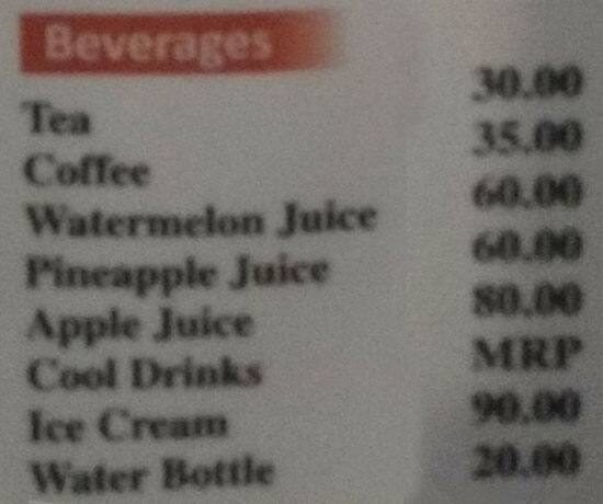 Hotel Mansingh menu
