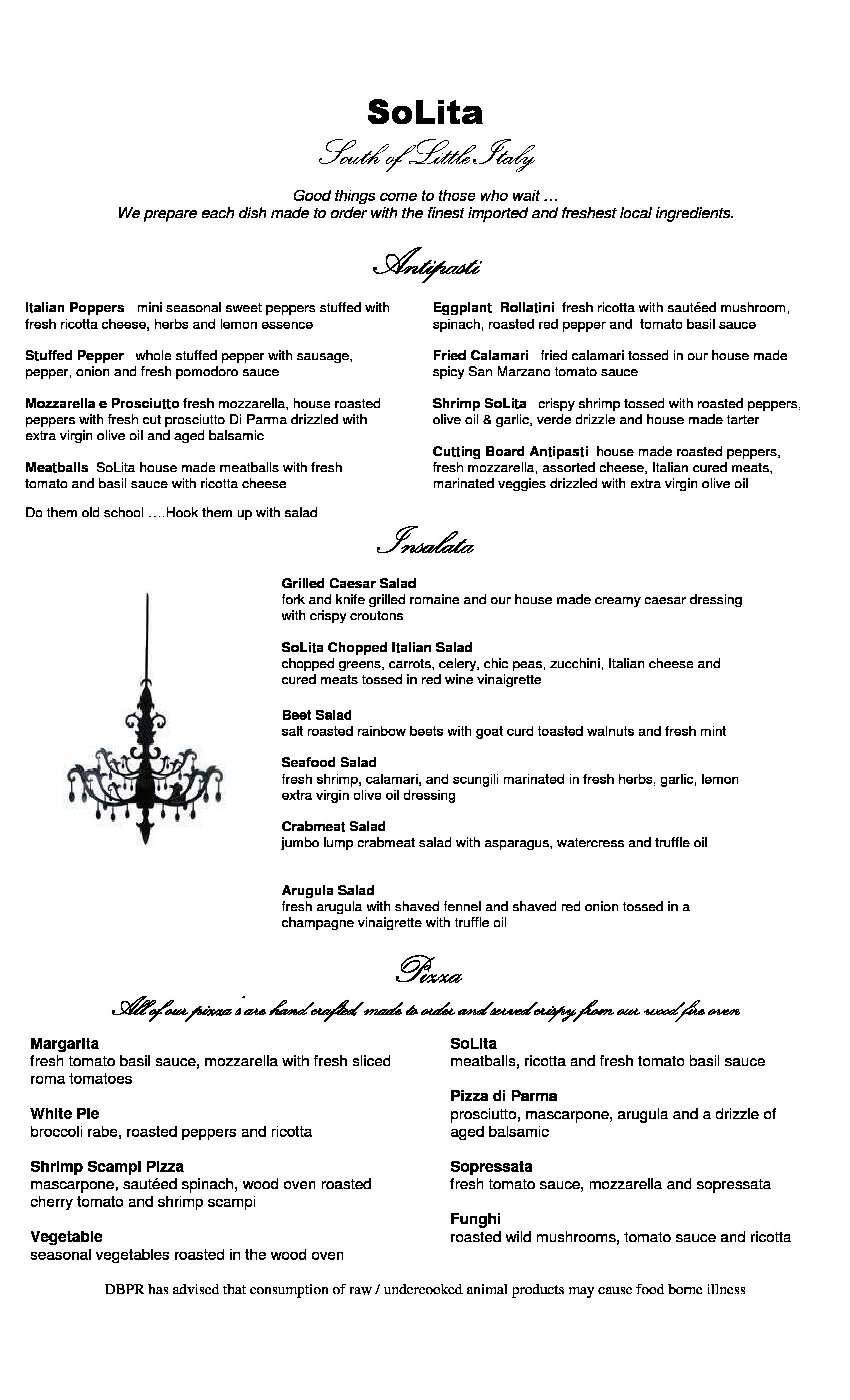 Solita Delray Menu For Beach Miami Solita Delray Beach Menu
