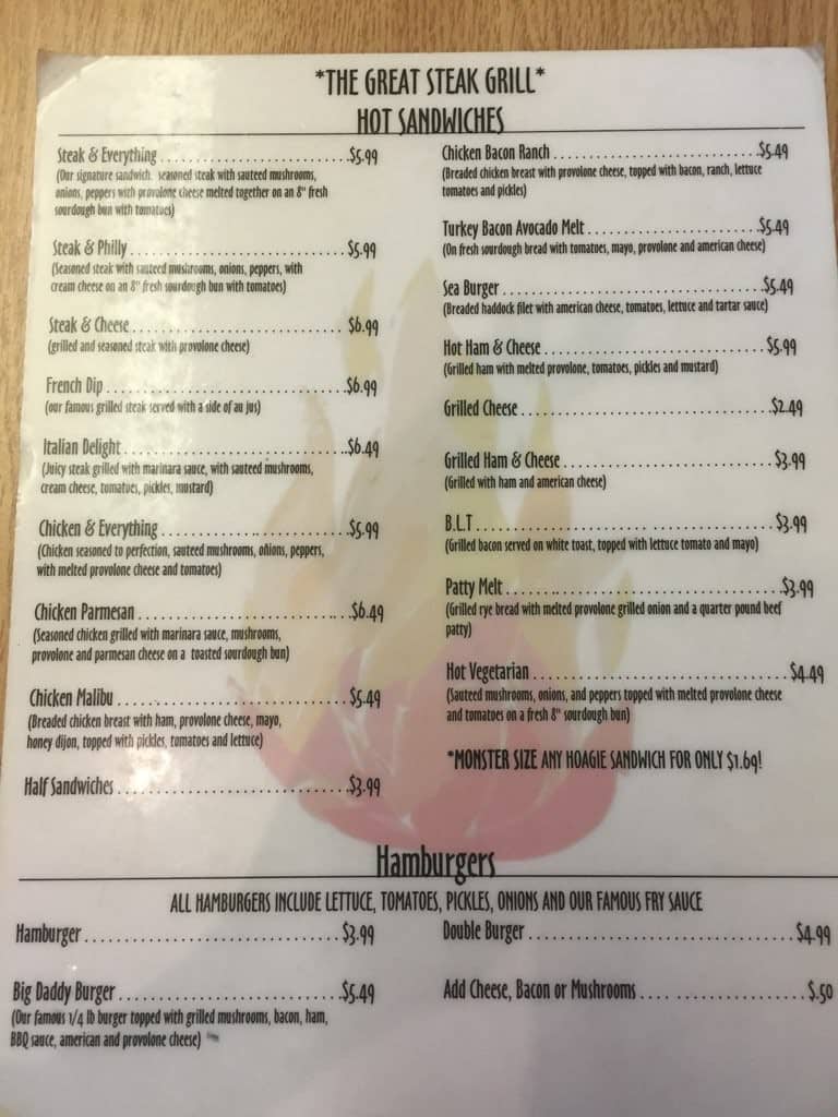 The Great Steak Grill Menu, Menu for The Great Steak Grill, Provo, Salt Lake City Urbanspoon