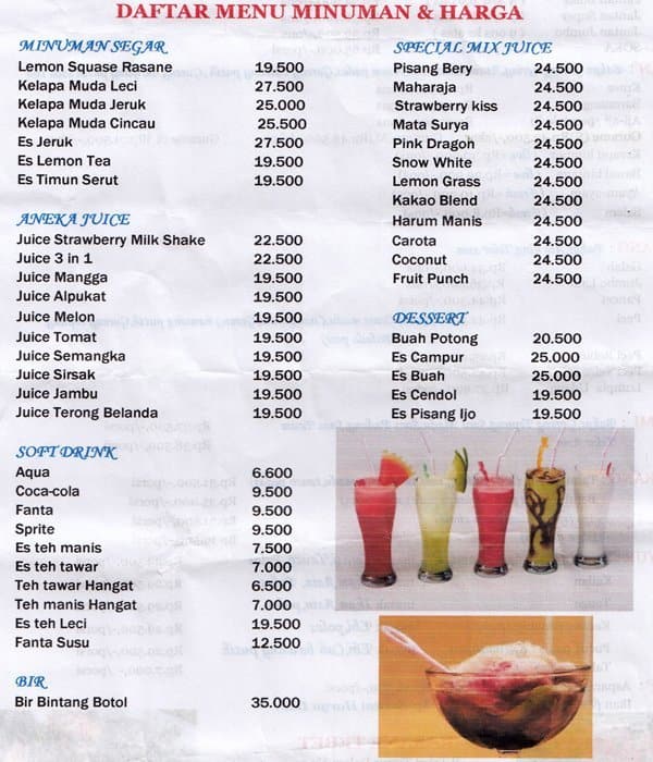Rasane Menu Menu For Rasane Tebet Jakarta