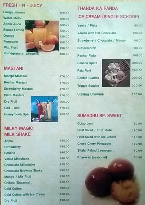 Sumadhu Pure Veg menu