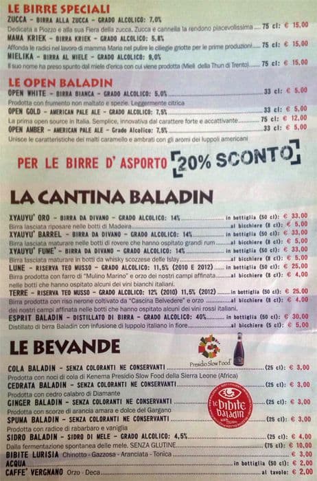 Menu di Bibendum 