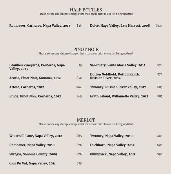 Menu at Barone's Restaurant, Pleasanton