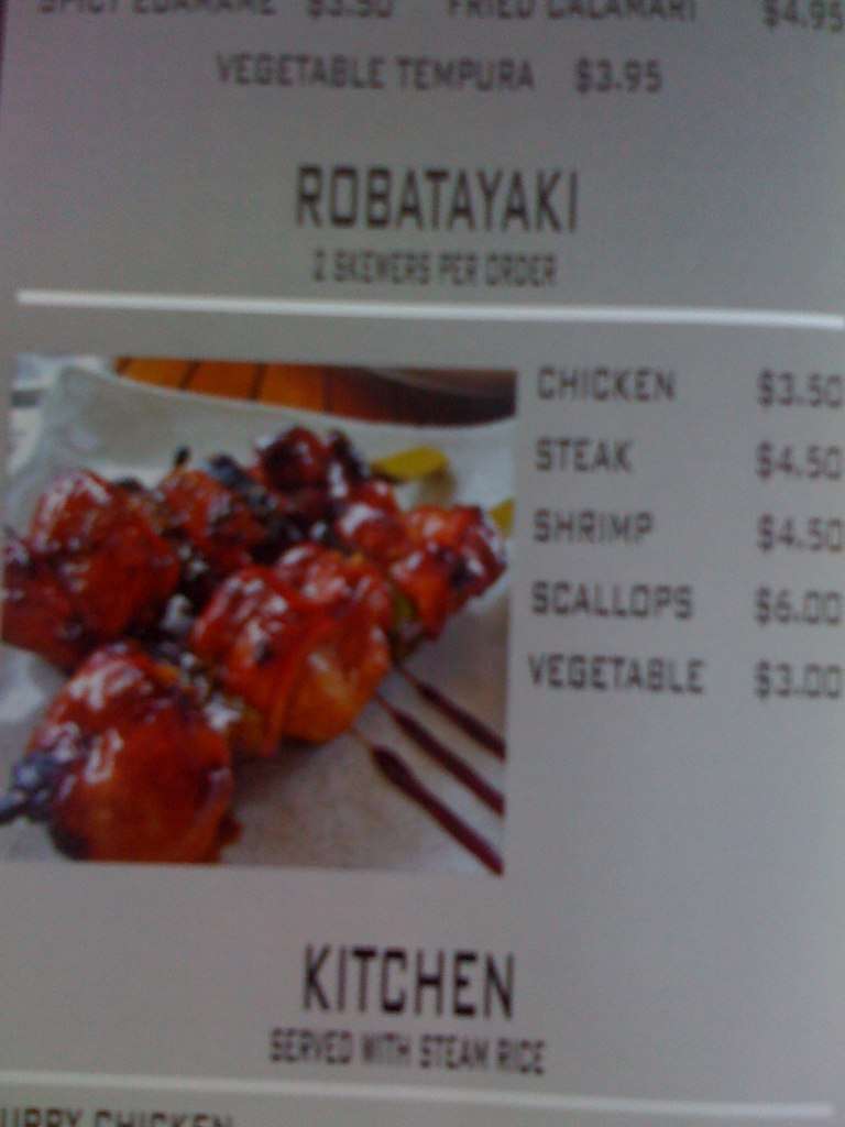 Menu at Urban Hibachi restaurant, Orlando, W Sand Lake Rd