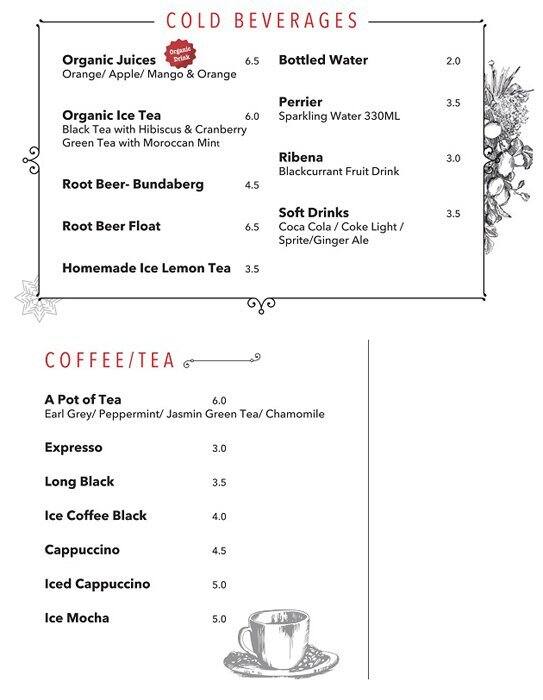 Cafe Etc メニュー
