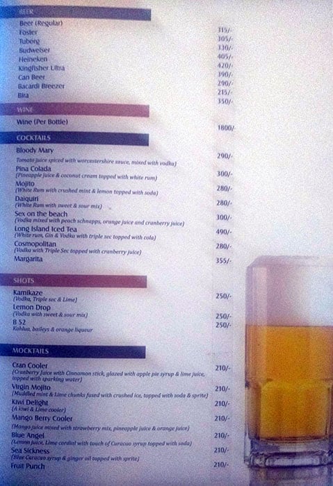 Hotel South Avenue menu