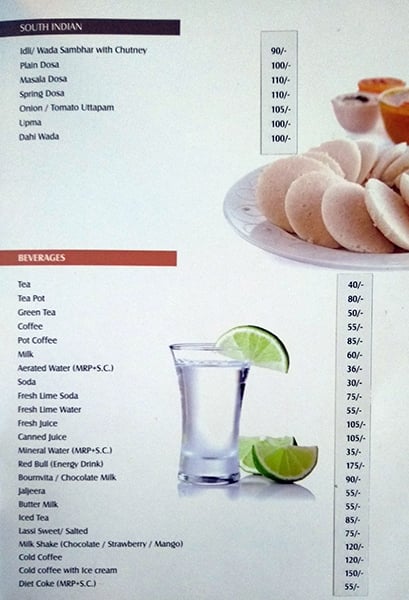 Hotel South Avenue menu