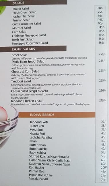 Hotel South Avenue menu