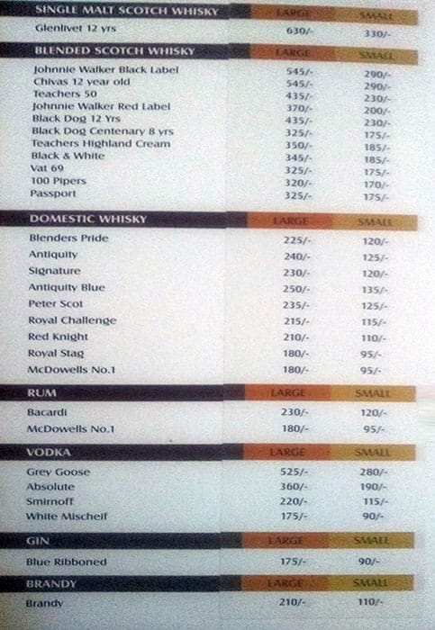 Hotel South Avenue menu