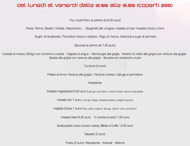 Menu di Sio Café 