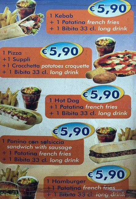 Menu di Punto Pizza 