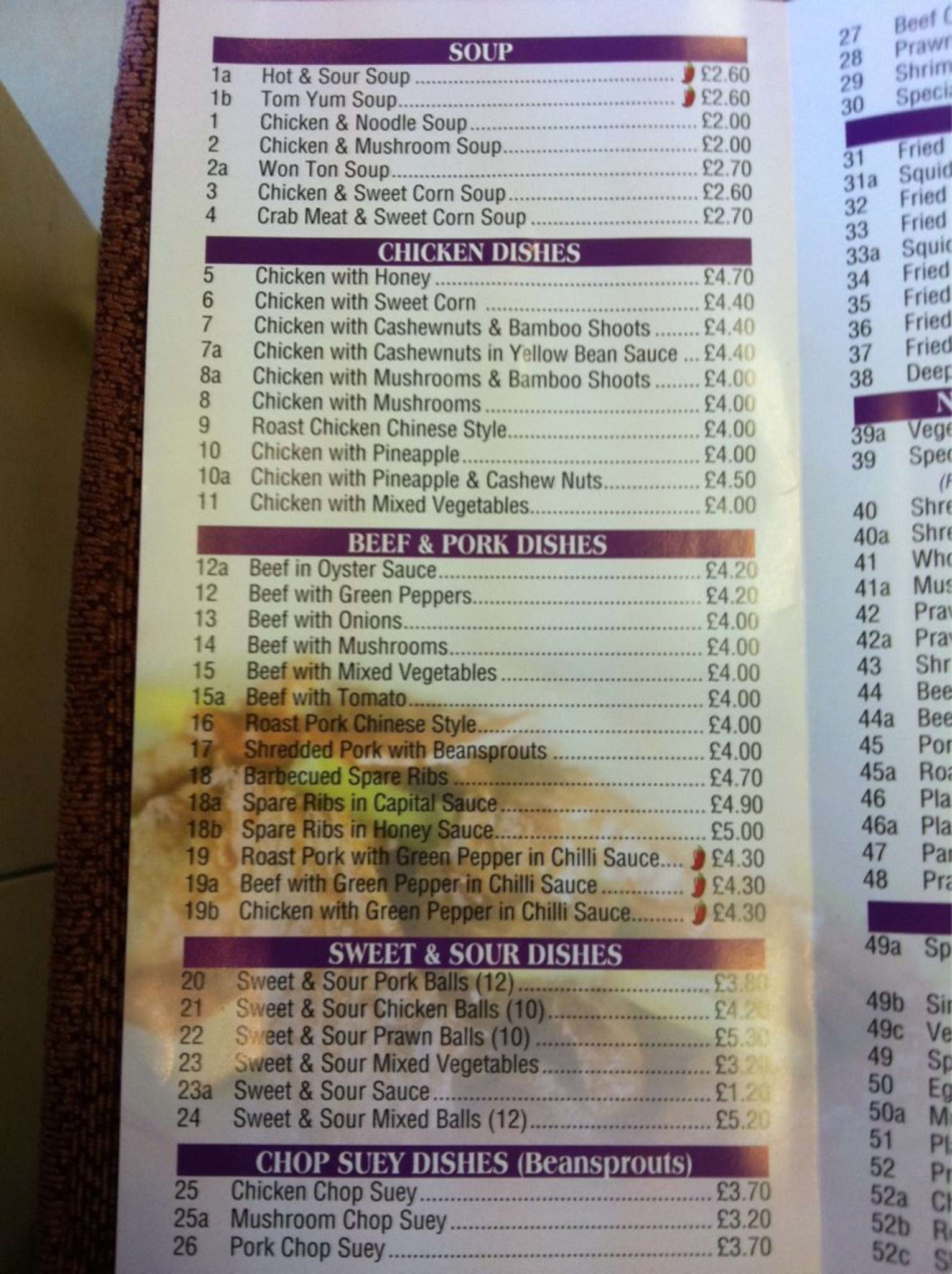 Menu at Wan Ying House fast food, Stanwell