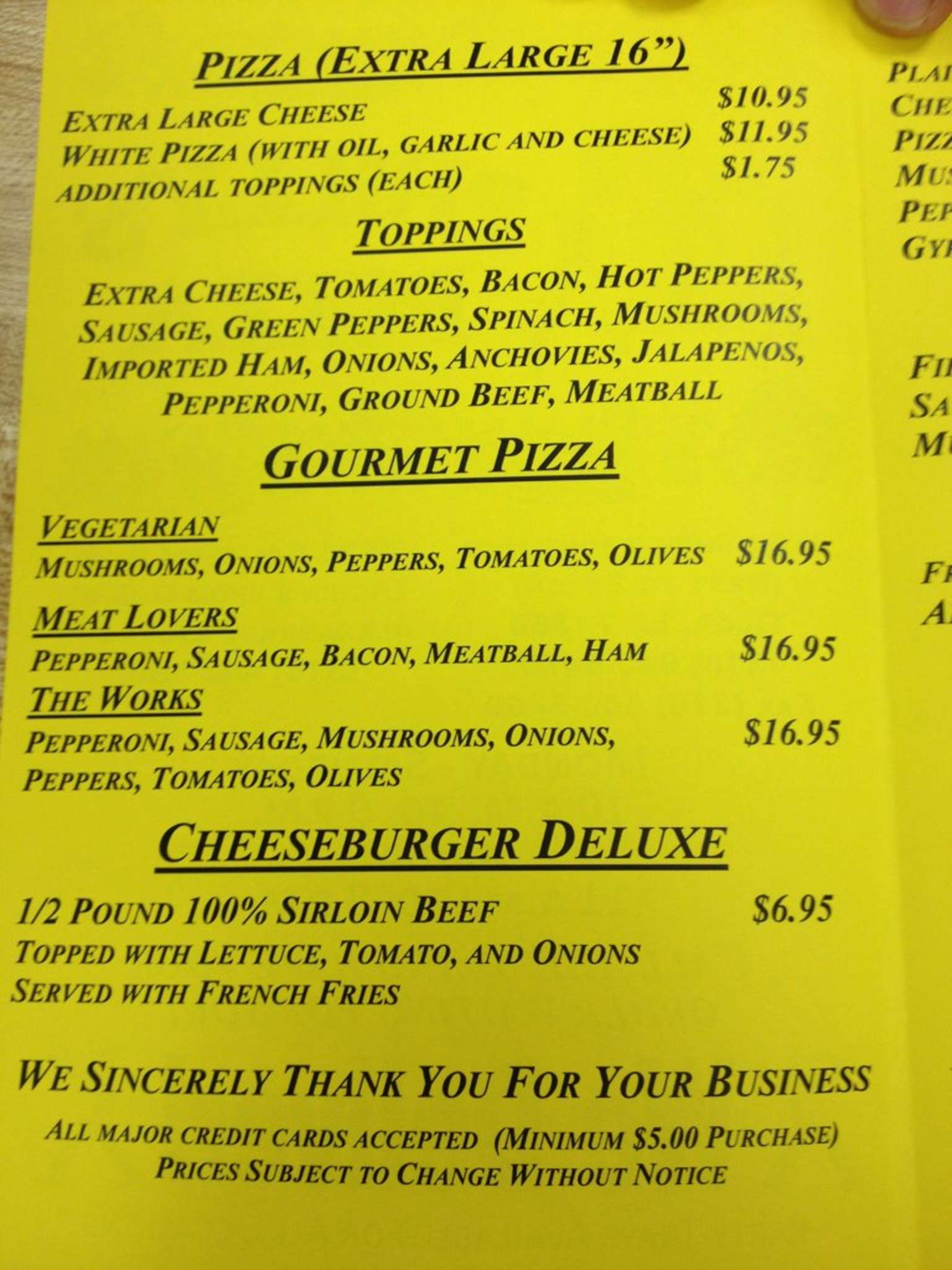 Menu at Philly's Pizza pizzeria, Pineville