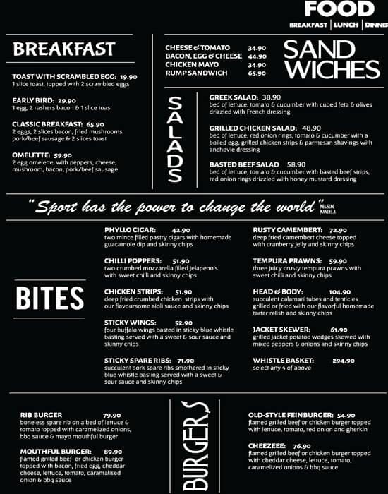 Blue Whistle Menu, Menu for Blue Whistle, Claremont, Cape Town Zomato SA