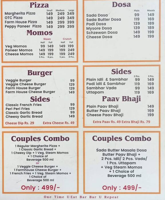 Menu of Cine Bites, Vaishali Nagar, Jaipur