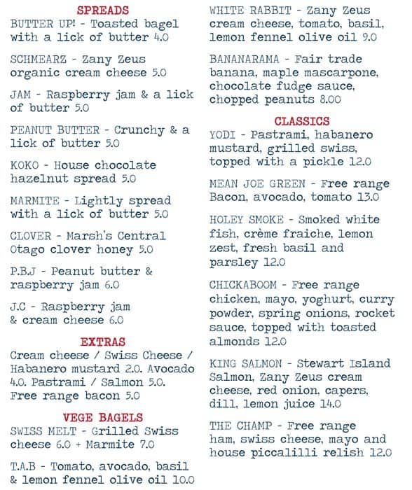 Best Ugly Bagels Menu, Menu for Best Ugly Bagels, Newmarket, Auckland