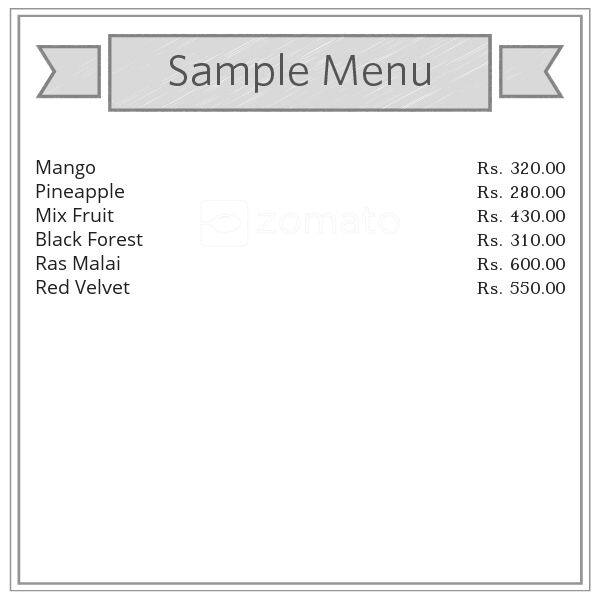 Bailey's The Cake Shop menu