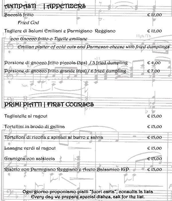 Menu da Gallery Museum Bistro ristorante, Milano