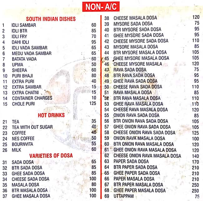 Menu of Shree Gurukrupa, Kalamboli, Navi Mumbai