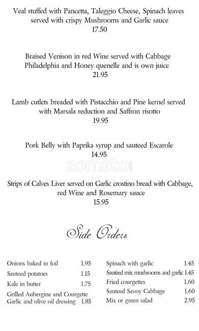 Carta de Volare Ristorante