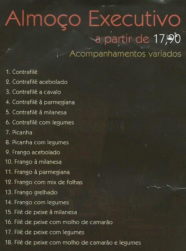 Café Terrace cardápio