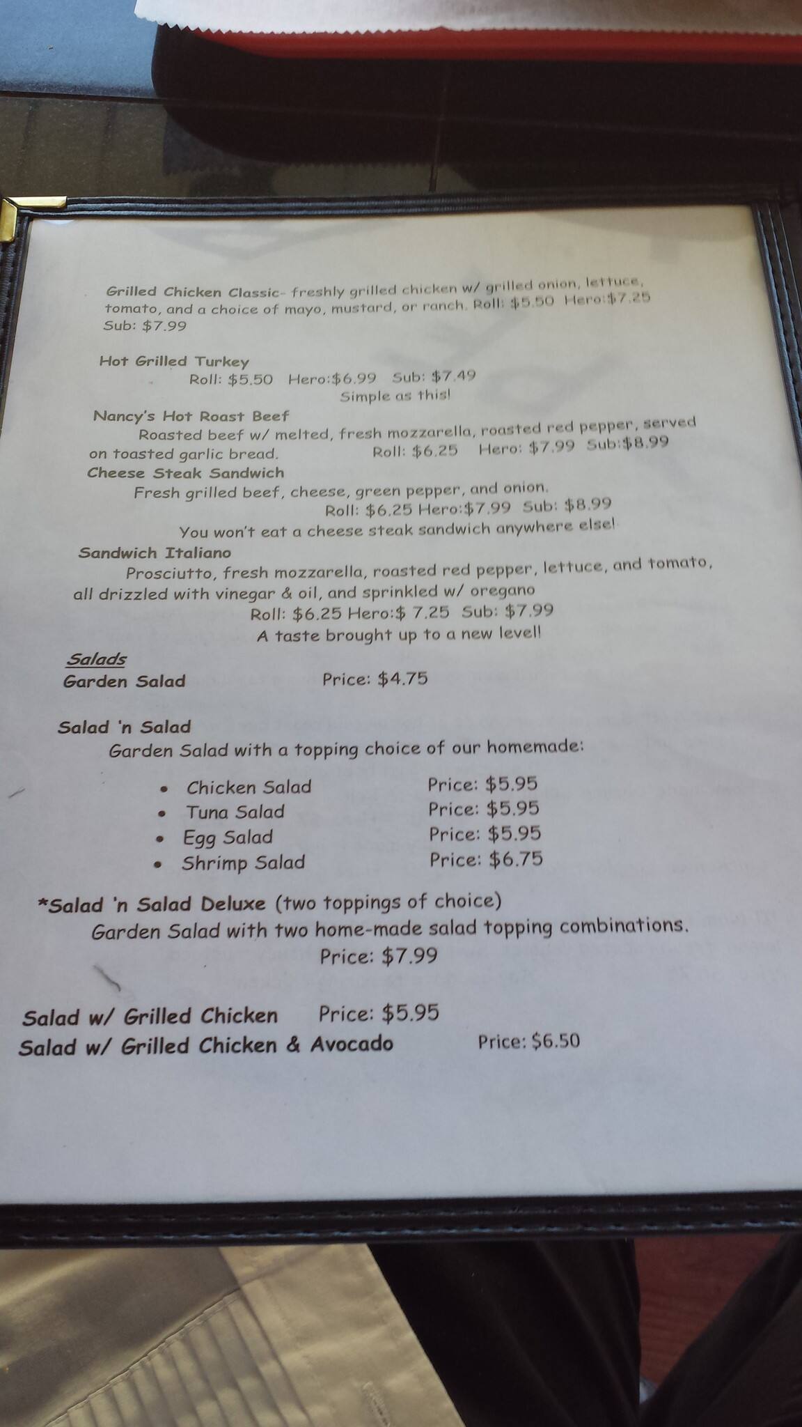 Menu at Salt & Pepper the Kitchen restaurant, Monticello