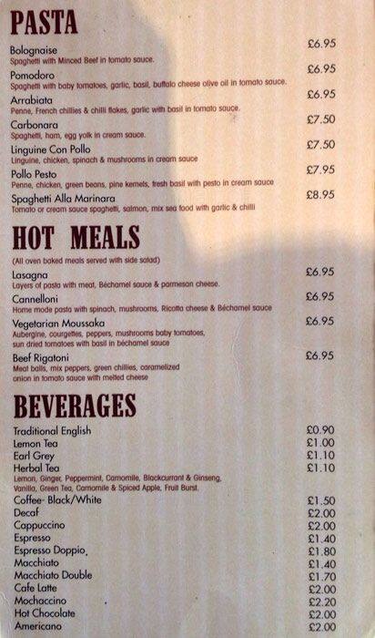 Menu at Munch Time restaurant, London, Gray's