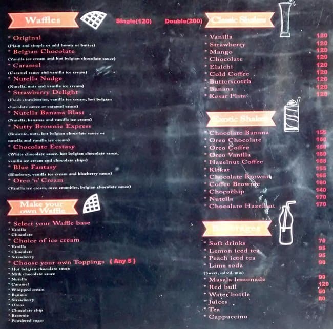 Waffles 'N' More Menu Zomato