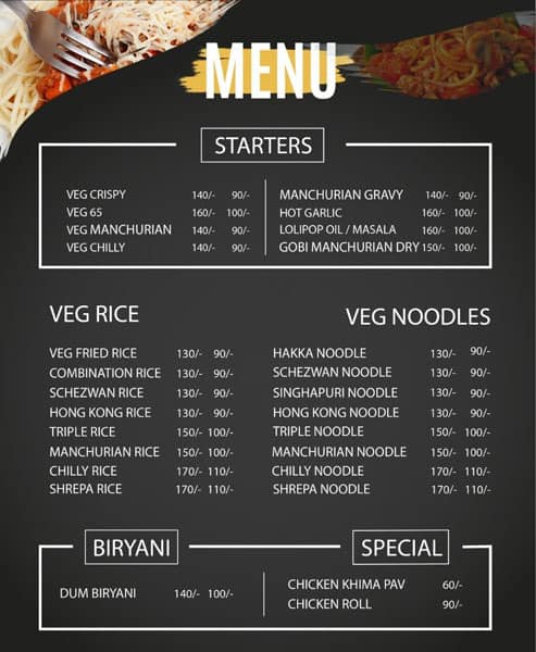 Menu of 4 Point Restaurant, Pimpri, Pune