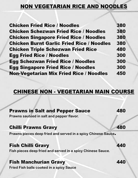 Hotel Dragon fly menu