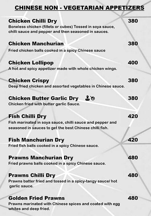 Hotel Dragon fly menu
