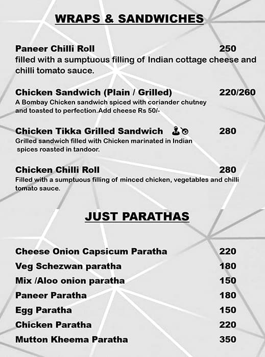 Hotel Dragon fly menu