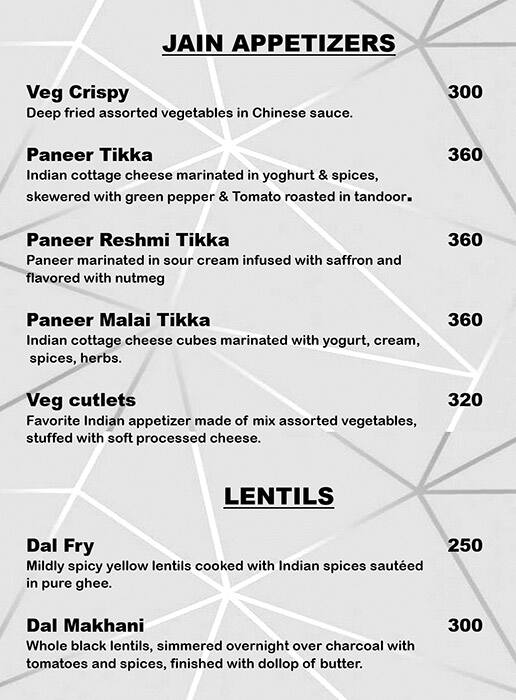 Hotel Dragon fly menu
