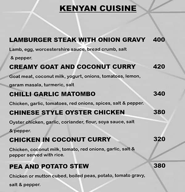 Hotel Dragon fly menu