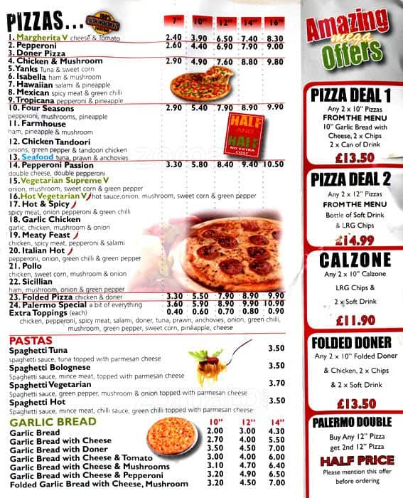 Palermo Pizza Menu, Menu for Palermo Pizza, Moston, Manchester - Zomato UK