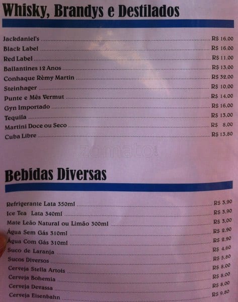 Otto Al Mare cardápio