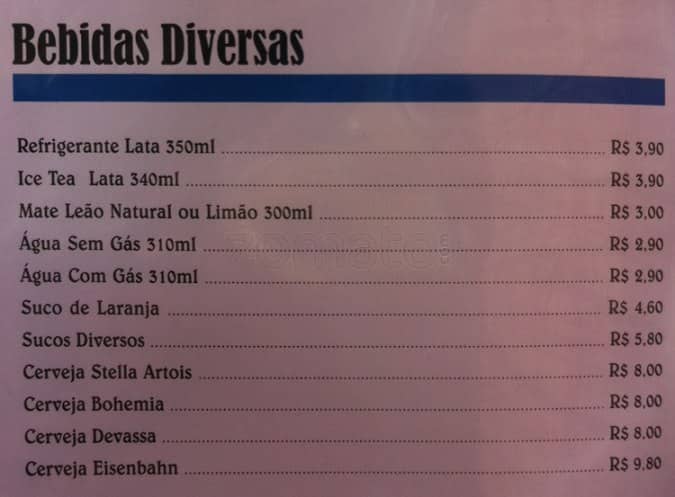 Otto Al Mare cardápio