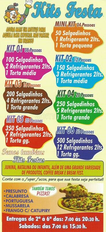 Super Sucos cardápio