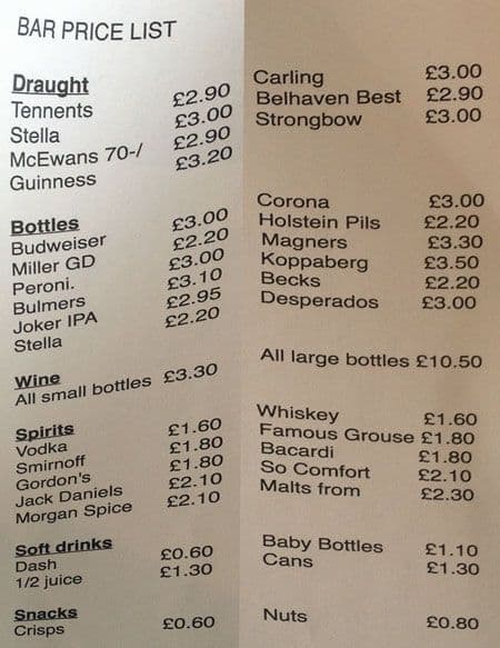 The Laich menu