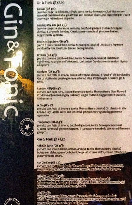 Menu di The Manhattan 