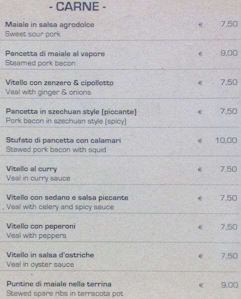 Menu di Ristorante Leon d'Oro 