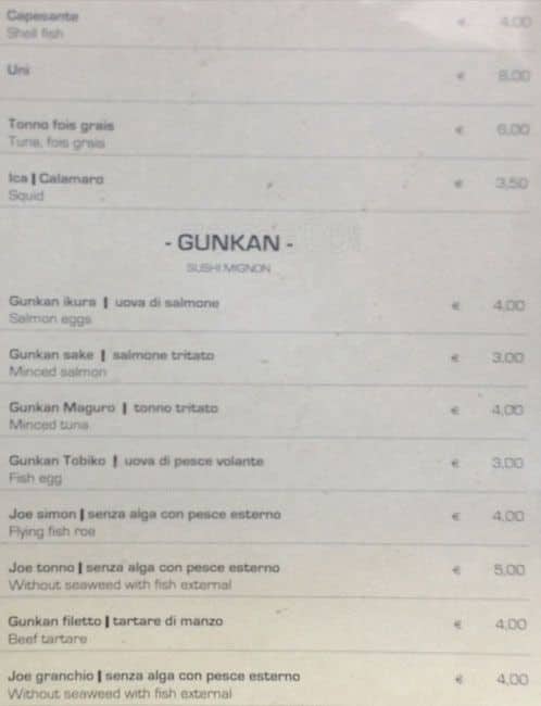 Menu di Ristorante Leon d'Oro 