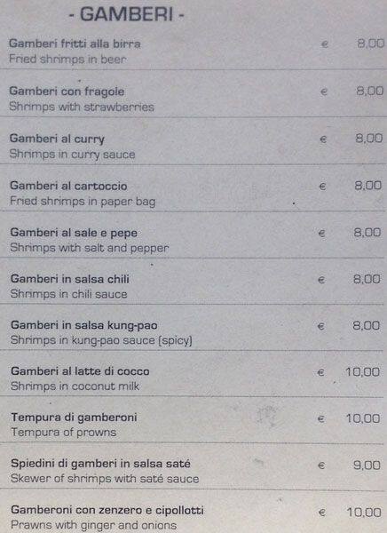 Menu di Ristorante Leon d'Oro 