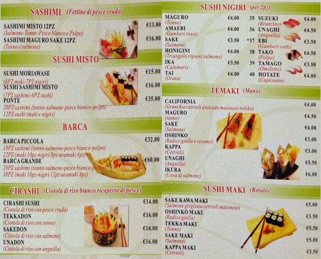 Menu di Miyabi 